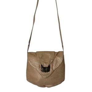 Sharif vintage metallic gold leather crossbody weave USA